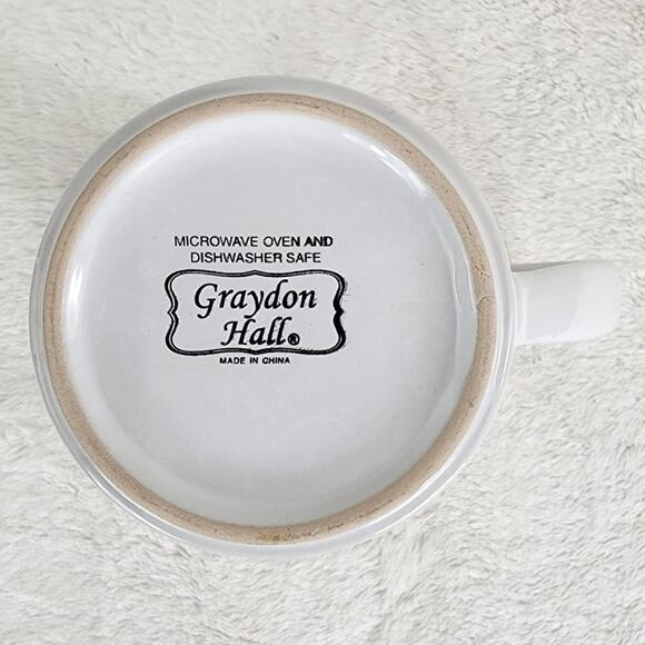 Graydon Hall Pink Unicorn Coffee Mug Allover Embossed  in Peach and White. EUC - Picture 6 of 7